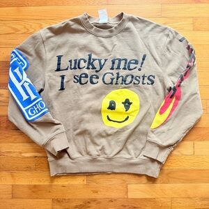 Lucky Me I See Ghosts Camp Flognaw Kanye West Kid Cudi Brown Large Sweatshirt